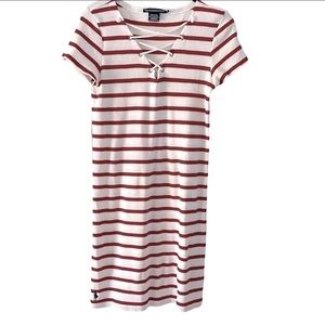 Ralph Lauren Sport White and Red Striped T-Shirt Dress